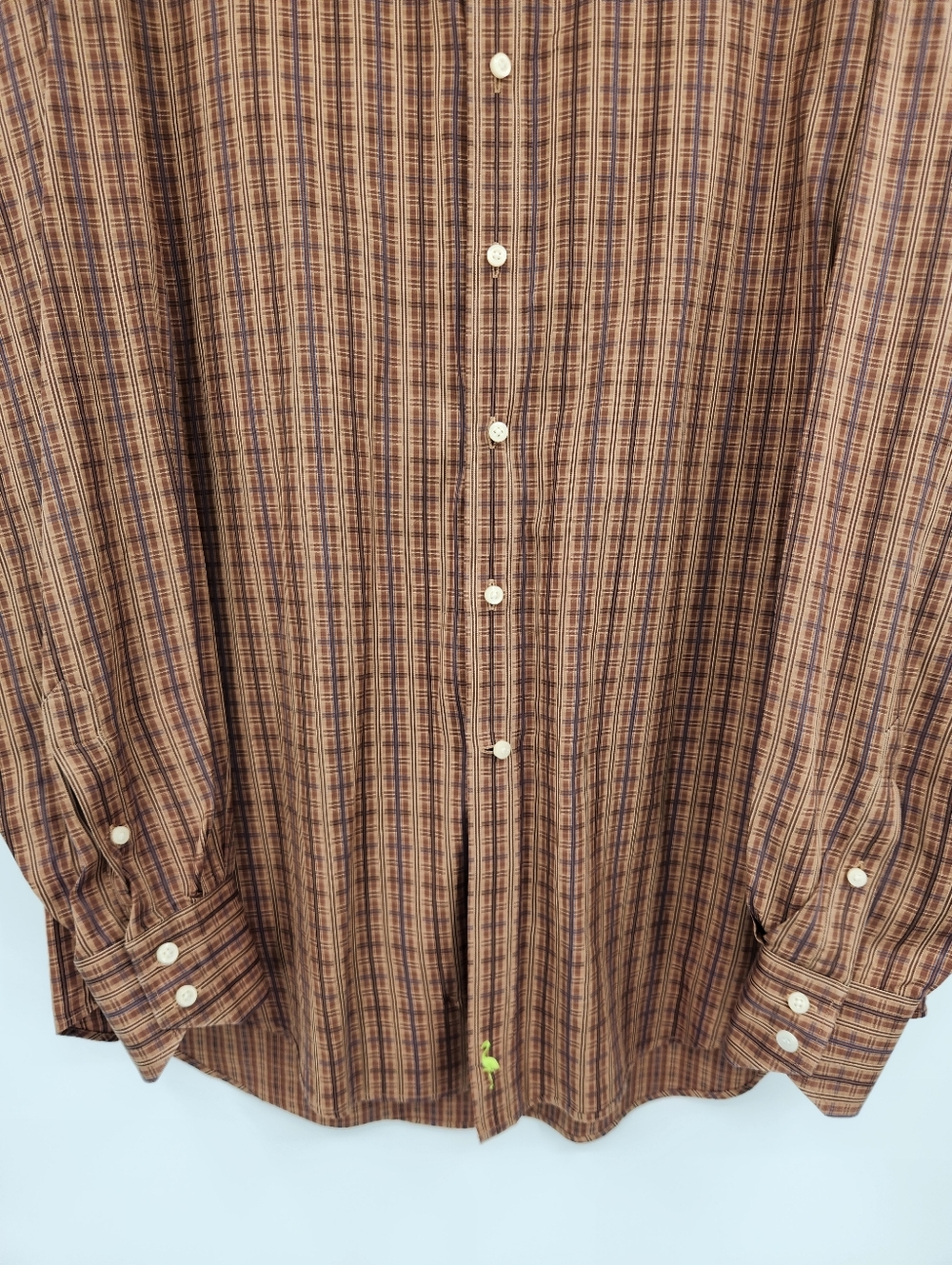 Tailorbyrd Long Sleeve Button Front Shirt Mens Size XL Brown Plaid Cotton - Picture 3 of 8